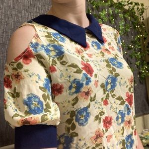 Uni Shimada Japan Sheer Floral Blouse 